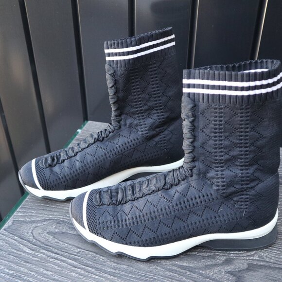 FENDI Rockoko Hi-Top Sock Sneaker - Picture 3 of 4